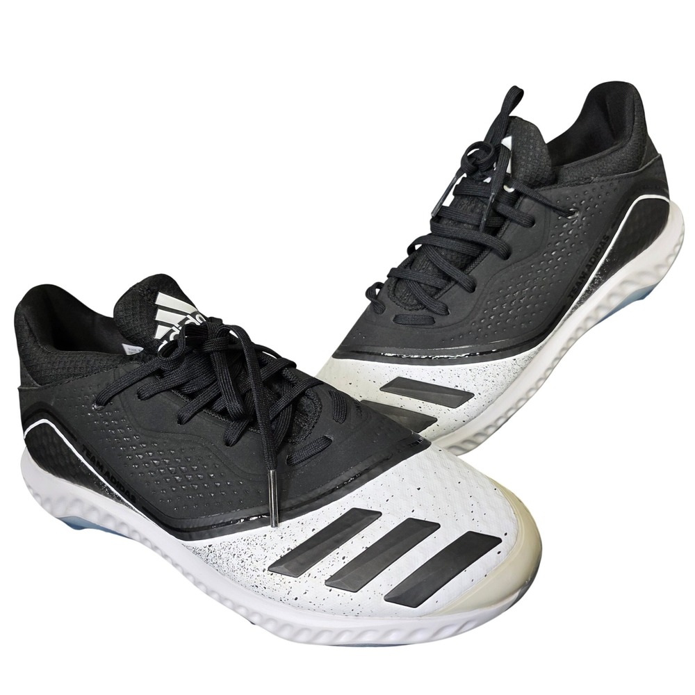 Adidas Icon Bounce Metal Baseball Cleats Mens 11.5 Black White Performance Sport
